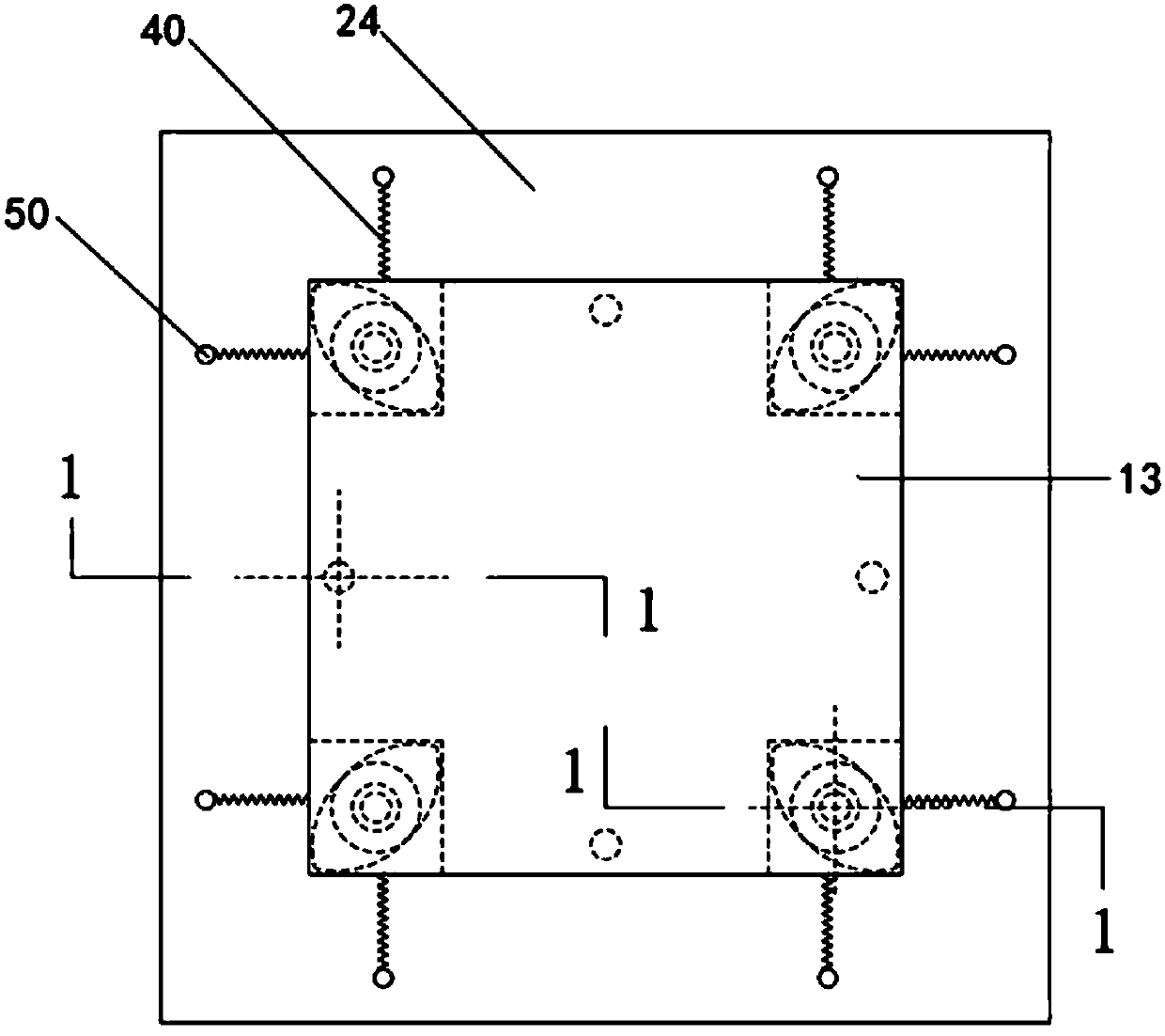 Eddy current three-dimensional shock insulation support