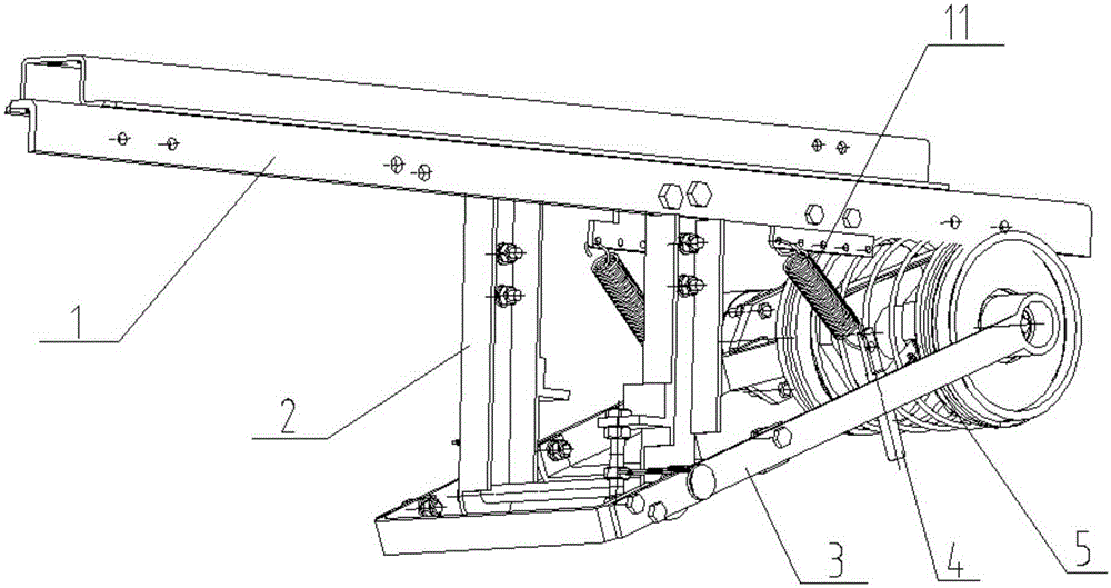 A device for cutting garlic roots and hairs by using a spring guard knife to copy the shape and a machine for separating garlic seedlings