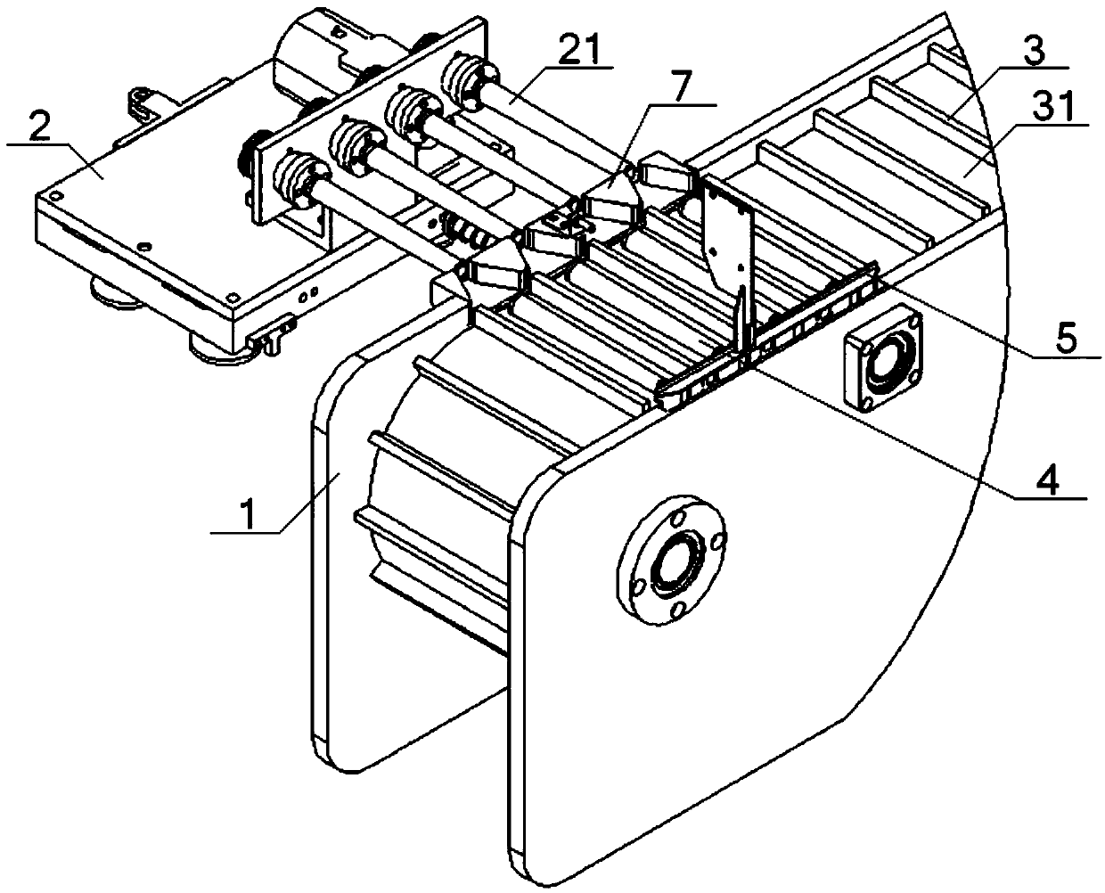 Automatic feeding device of spun yarn tubes and control method of automatic feeding device