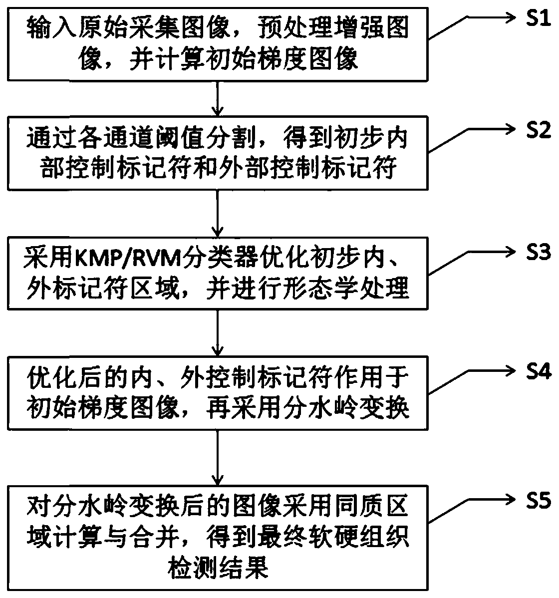 Tooth image soft and hard tissue detection method