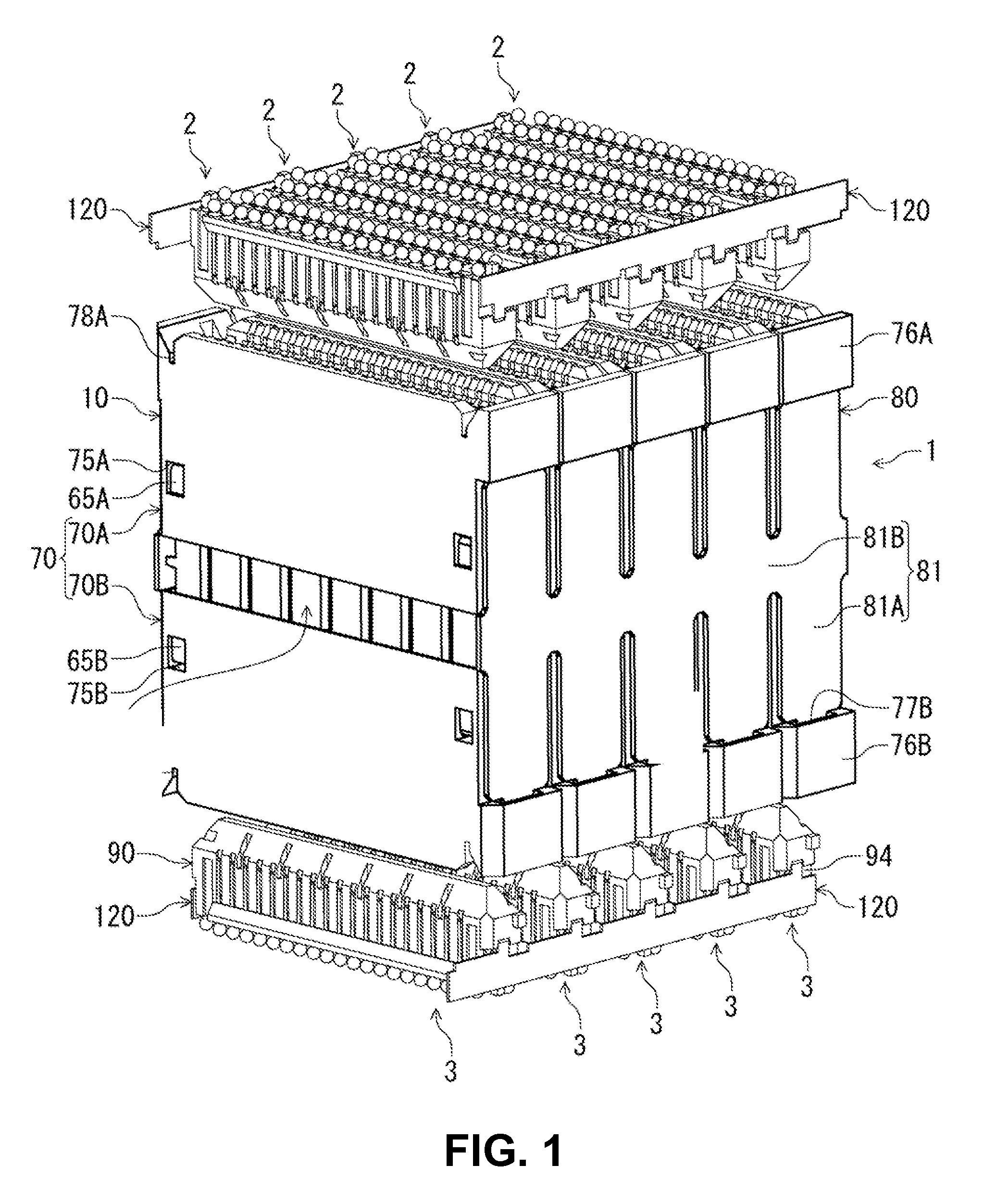 Intermediate electrical connector and electrical connector assembled component