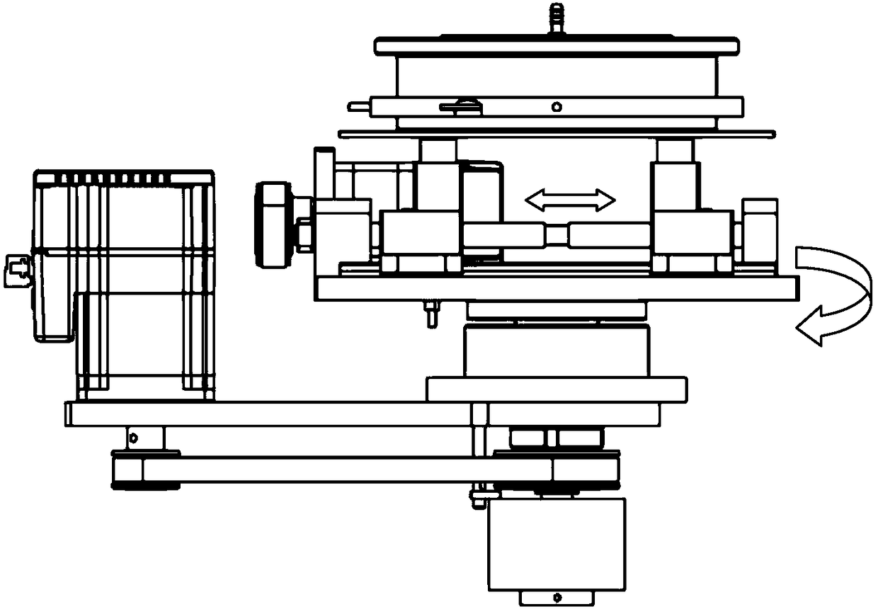 A left and right opening and closing rotation component