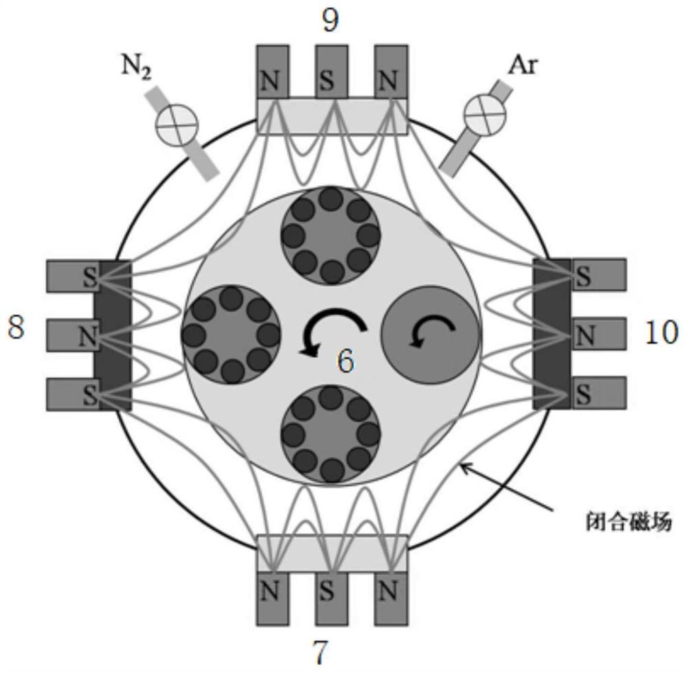 Nano multi-layer composite solid lubricating film layer with long service life under space irradiation and preparation thereof