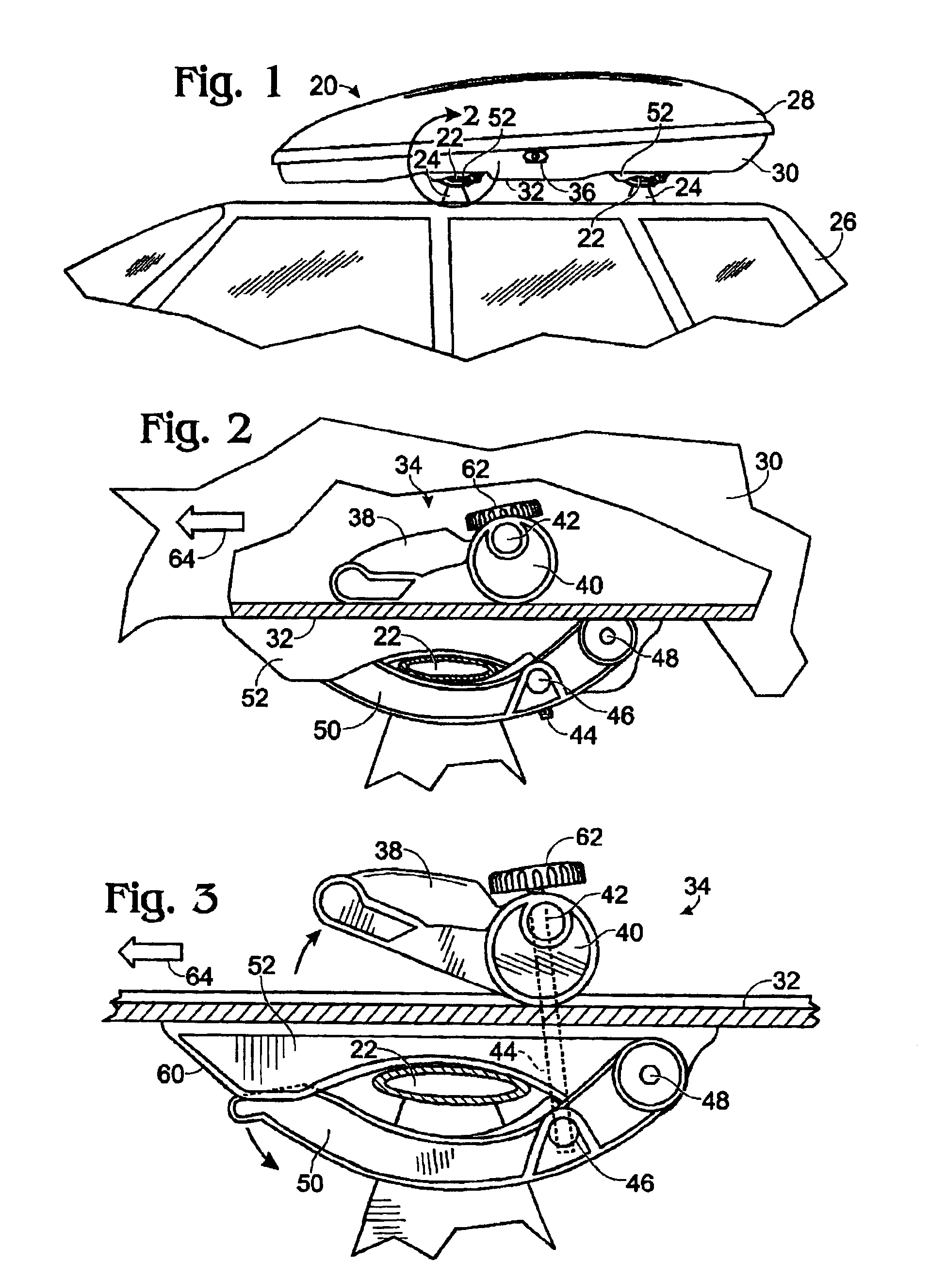 Car top carrier with quick release clamping device