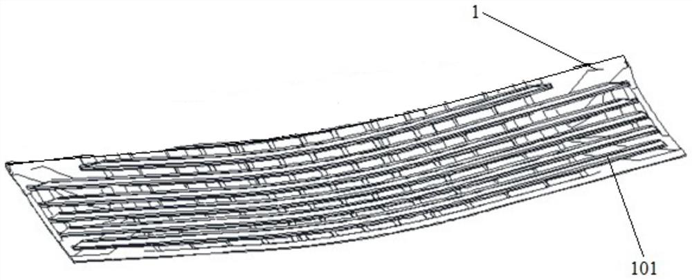 Shot peening strengthening deformation regulation method for large-curvature double-convex exterior ribbed integral panel