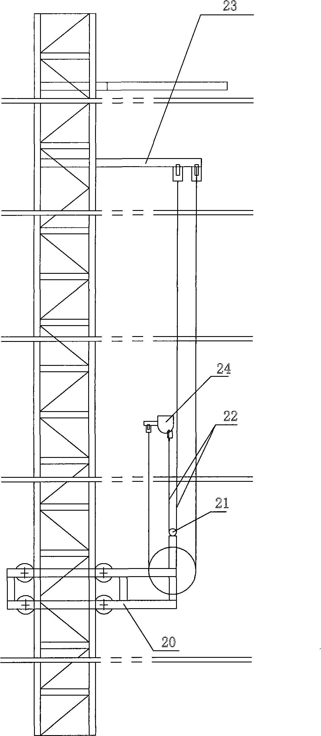 Cable trolley protector for construction elevator