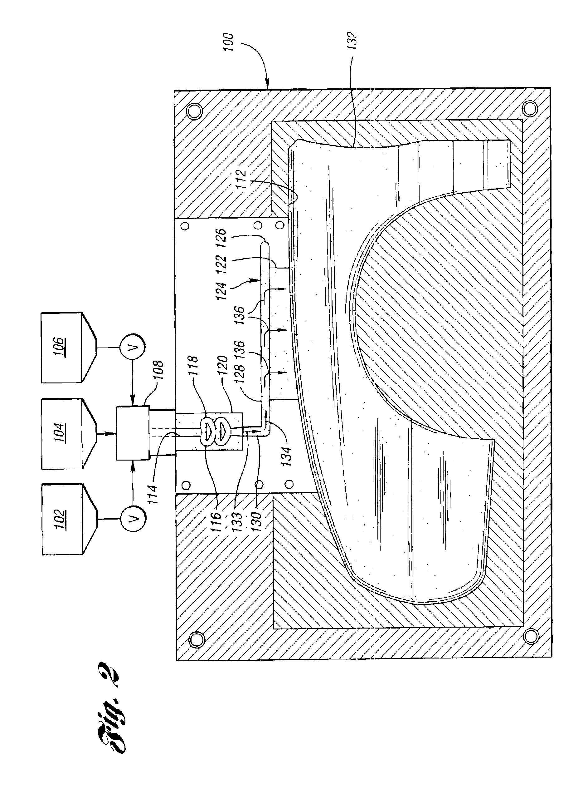 Method for making a reinforced, polymeric article in a reaction injection molding system and mold for use therein