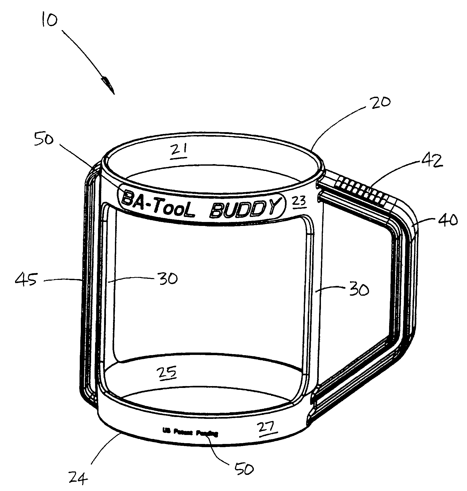 Apparatus to facilitate the holding of large bottles without integral handles