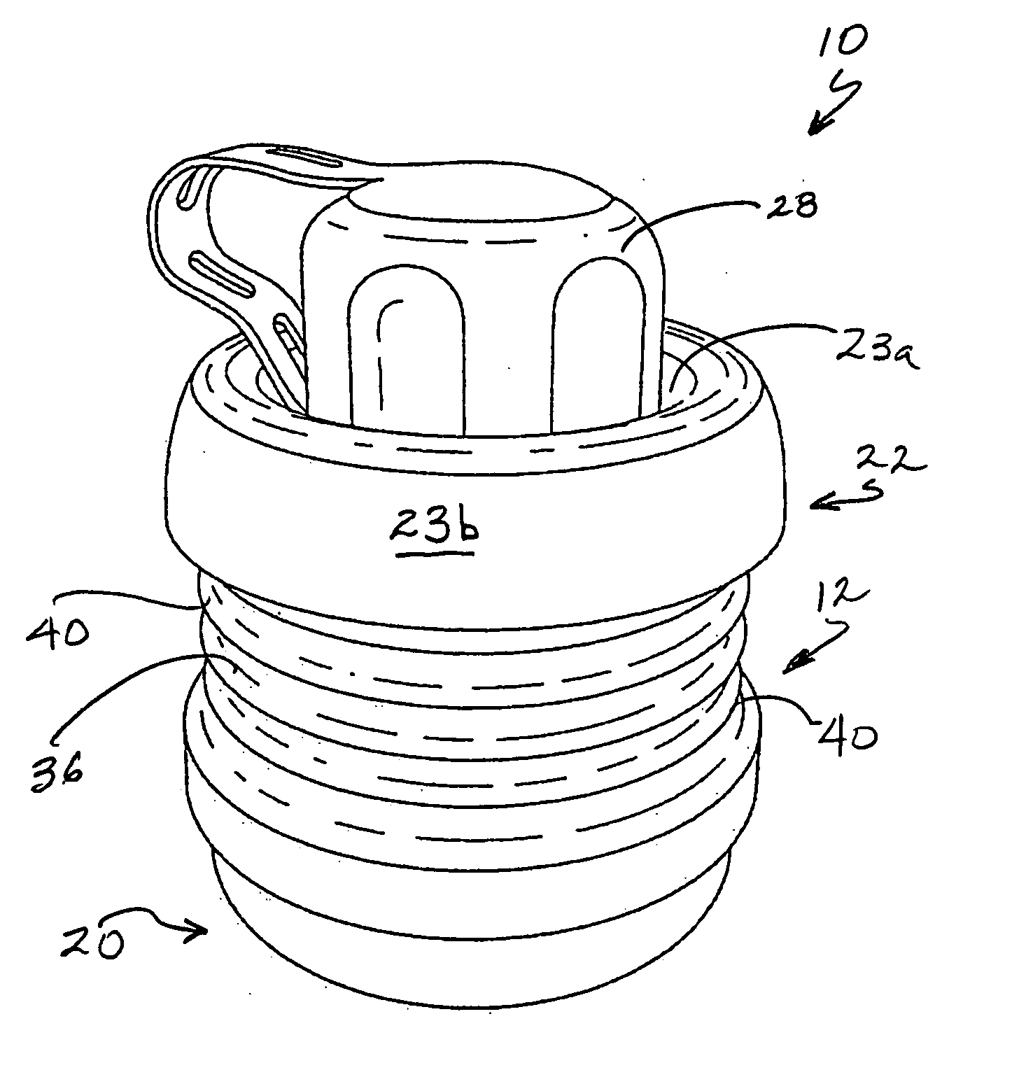 Bottle assembly with removable container assembly