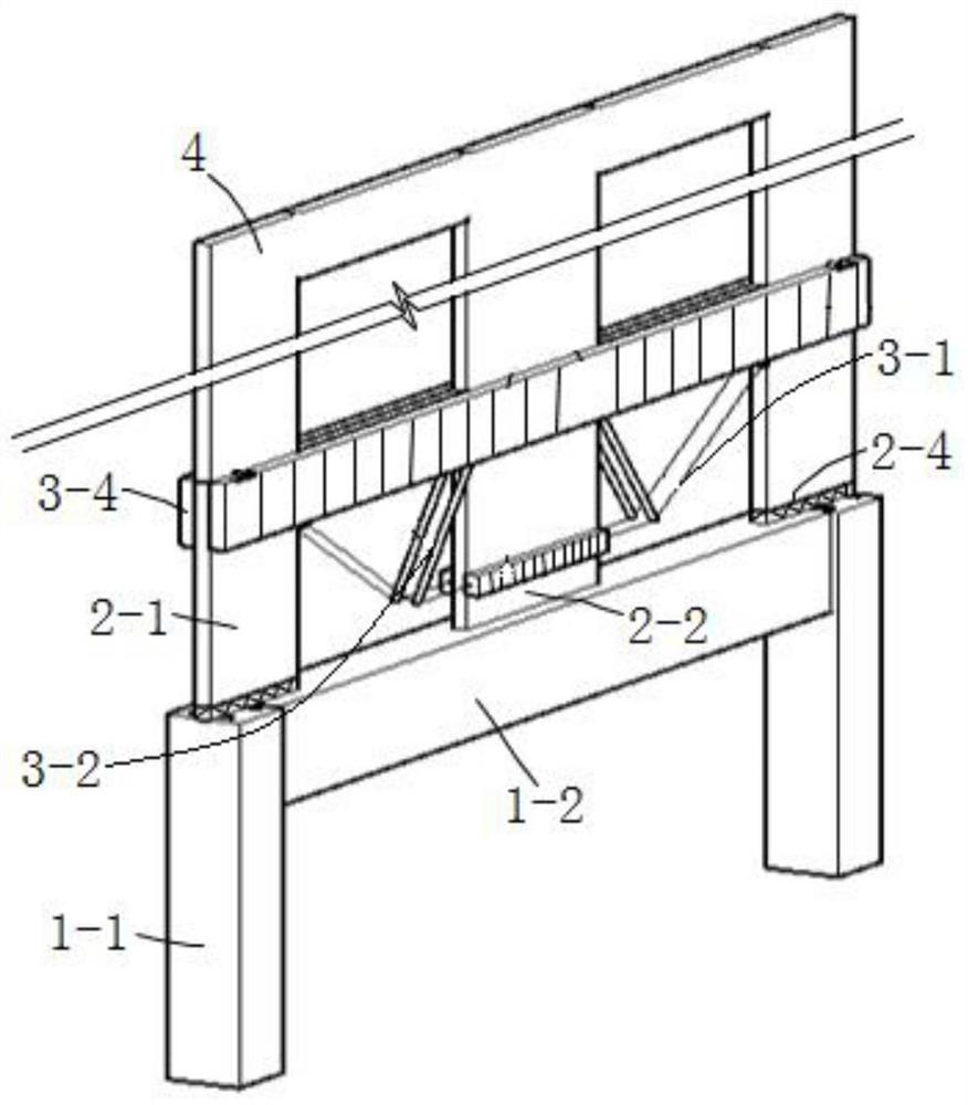 Assembly type cable-supported concrete transfer layer structure and construction method thereof