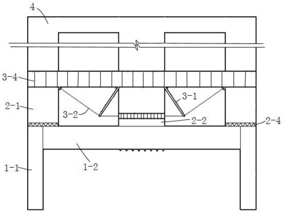 Assembly type cable-supported concrete transfer layer structure and construction method thereof