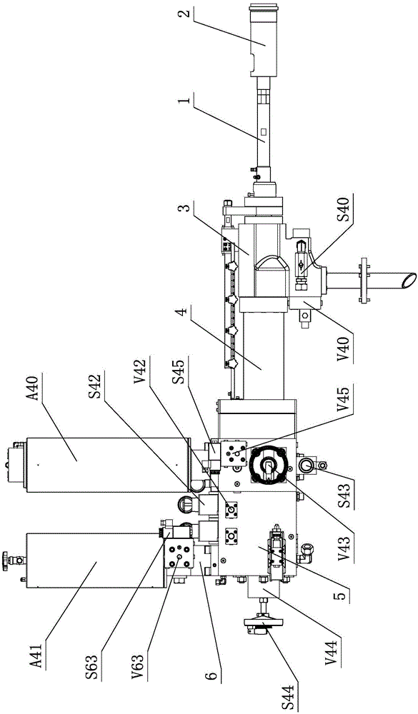 Injection pressure-boosting and speed-increasing structure of die casting machine