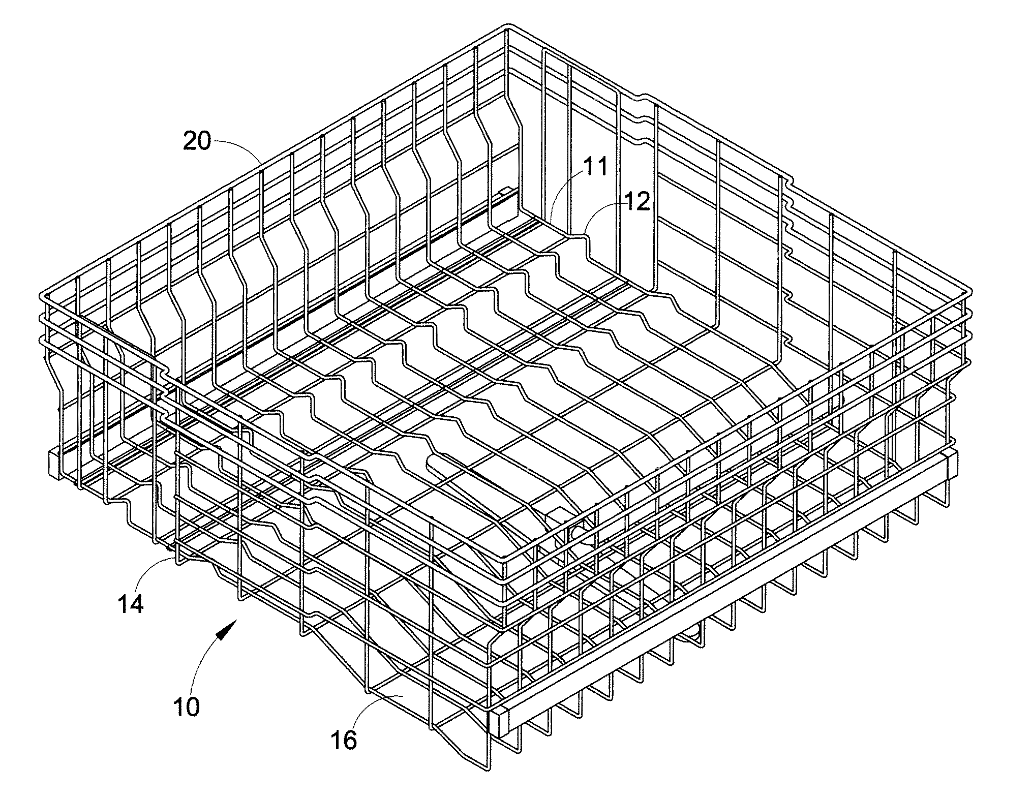 Adjustable upper dishwasher rack