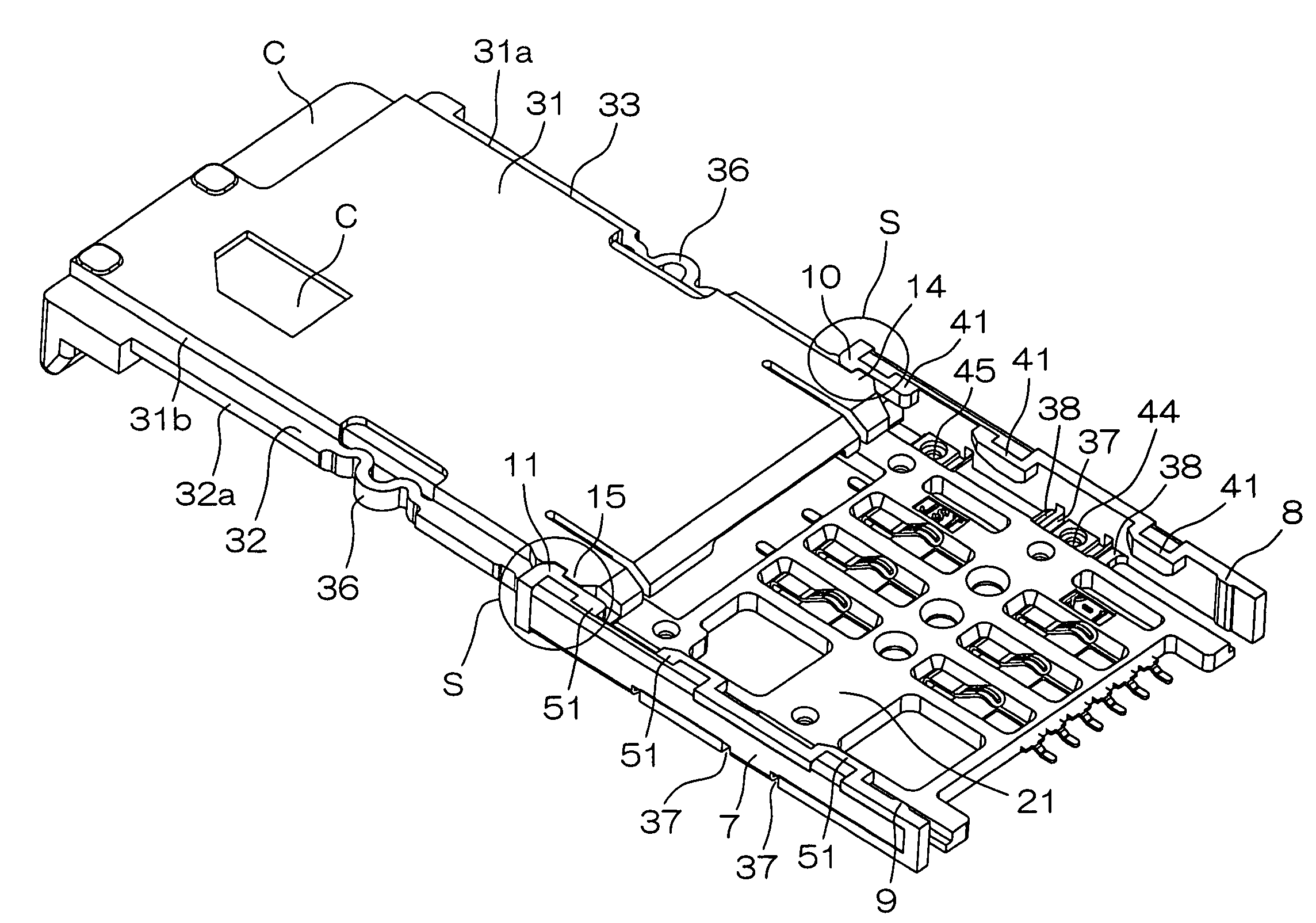 Socket for memory card