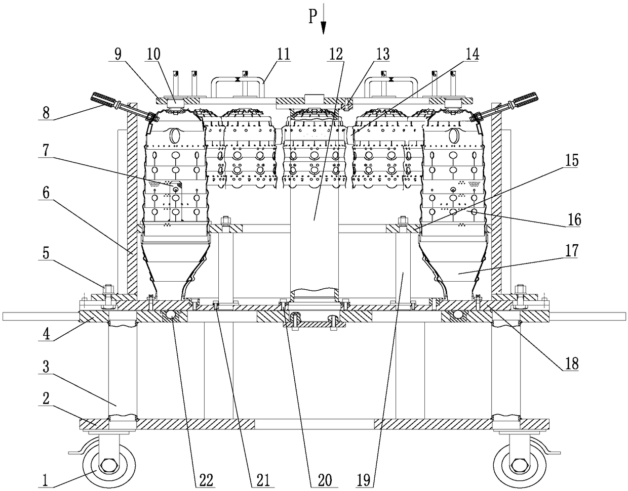 The device used for the pre-assembly of the aero-engine combustor flame tube