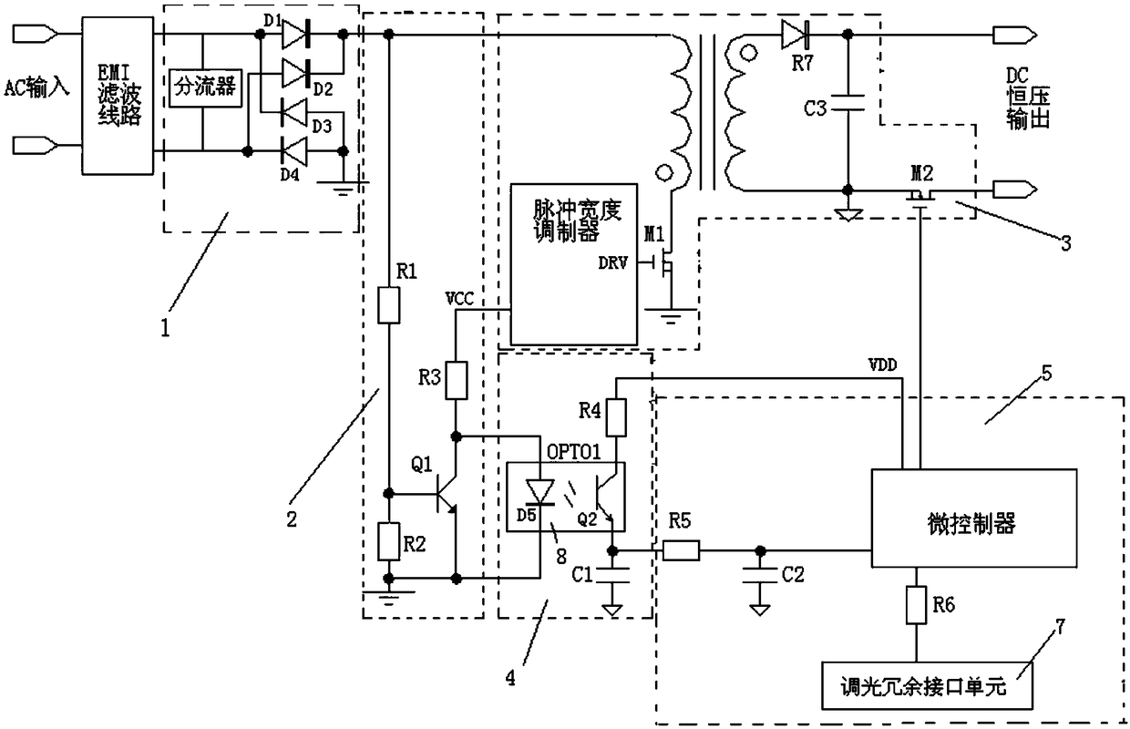 Constant voltage dimming power supply device compatible with multiple dimming modes