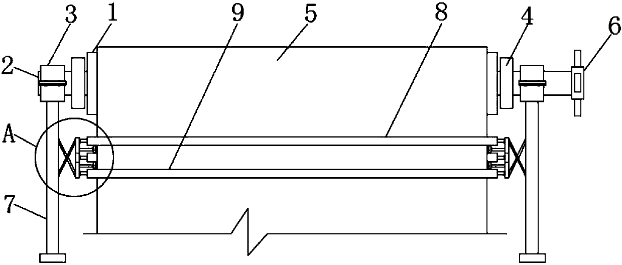 Finished fiber cloth winding device with limiting device