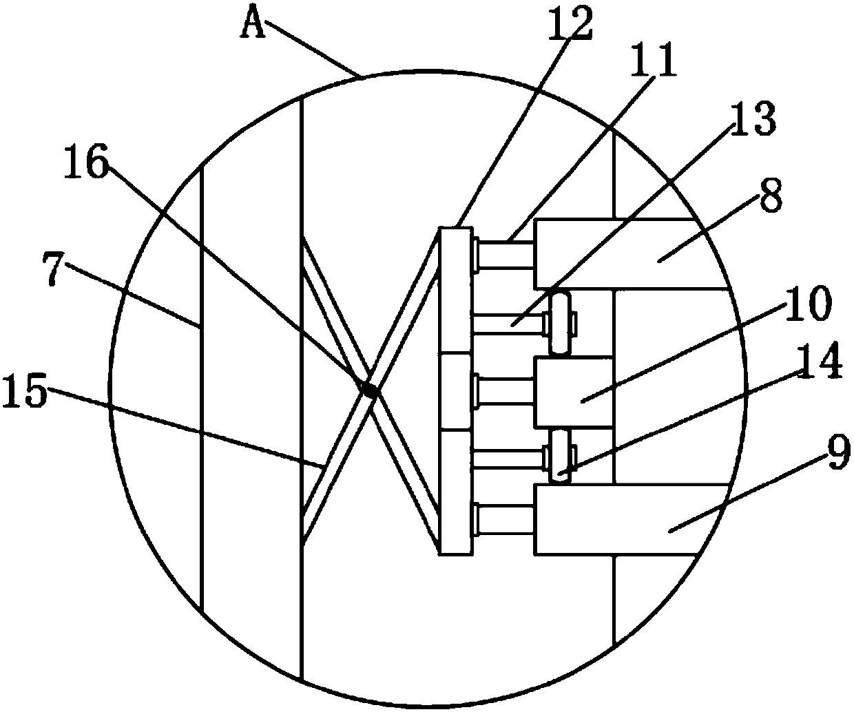 Finished fiber cloth winding device with limiting device