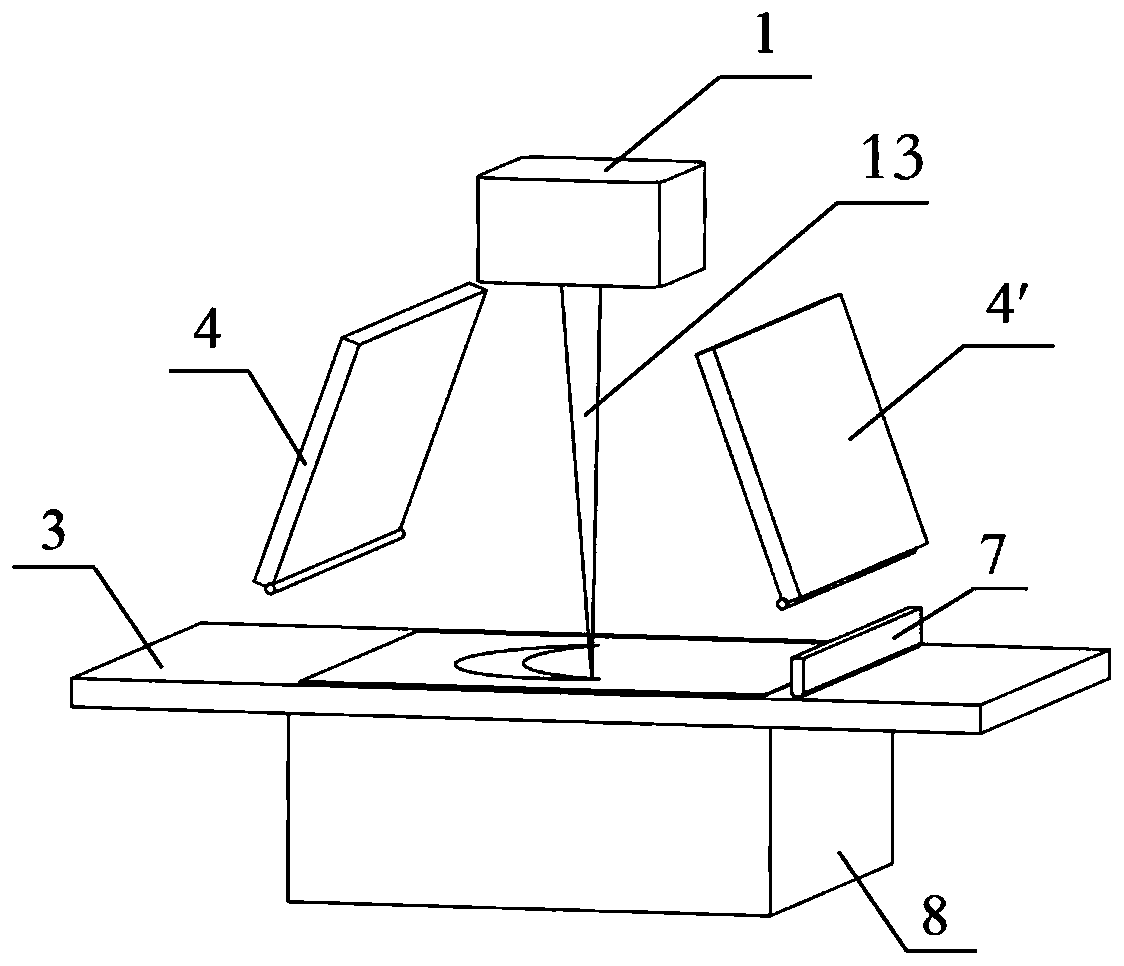 A preheating method and device suitable for powder-spreading additive manufacturing