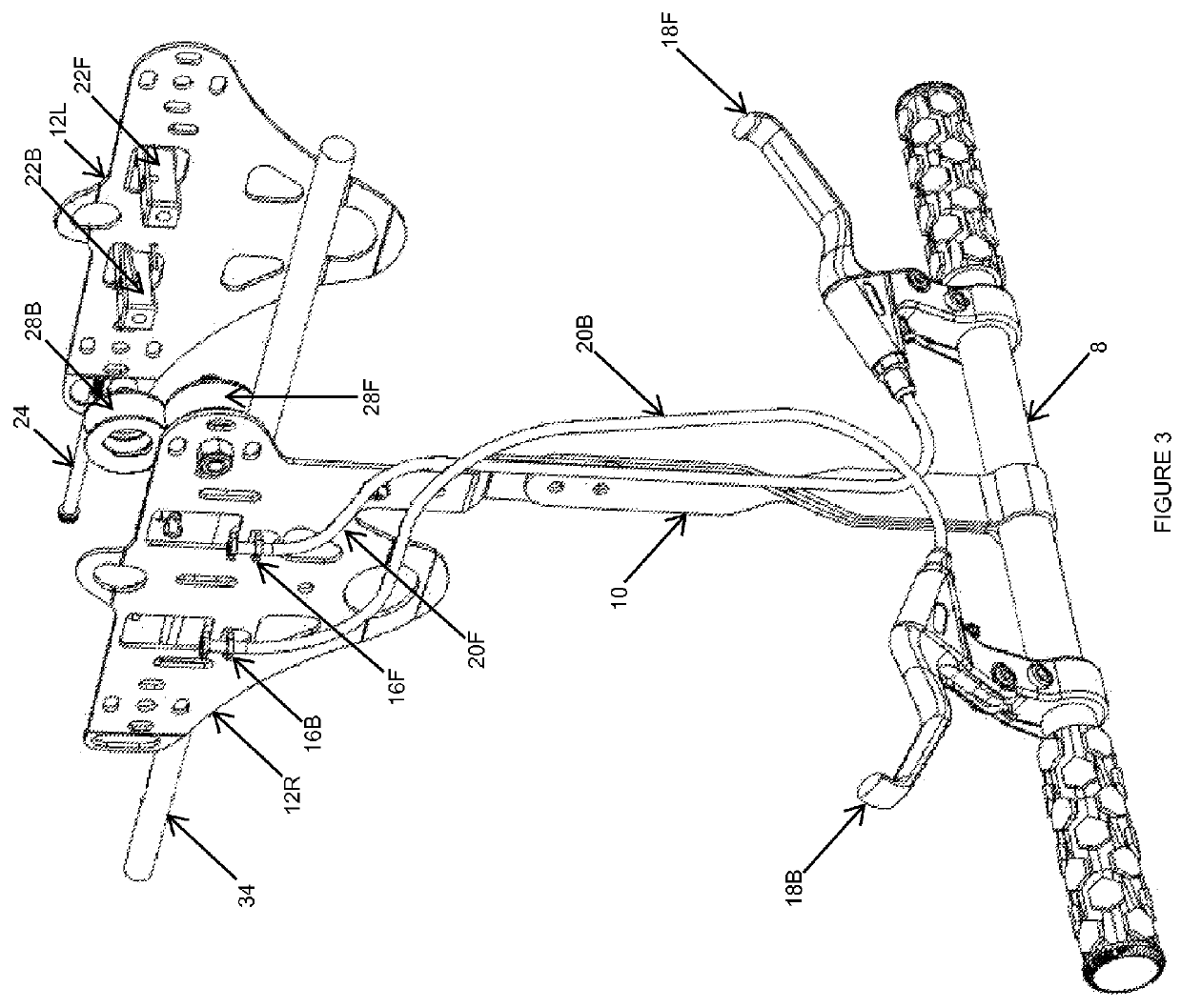 Rider controlled zip line trolley brake system