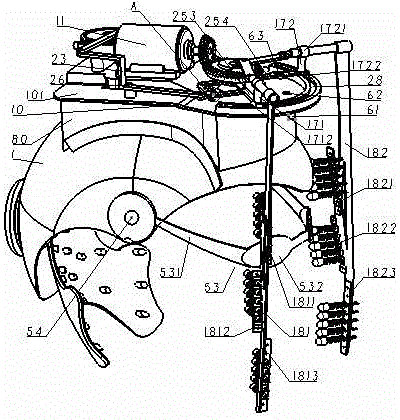 A beauty massager that massages the face with the lifting and flapping method and realizes the head massage at the same time