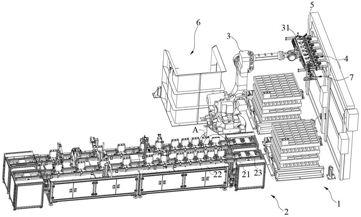 Continuous feeding device for battery conveying system