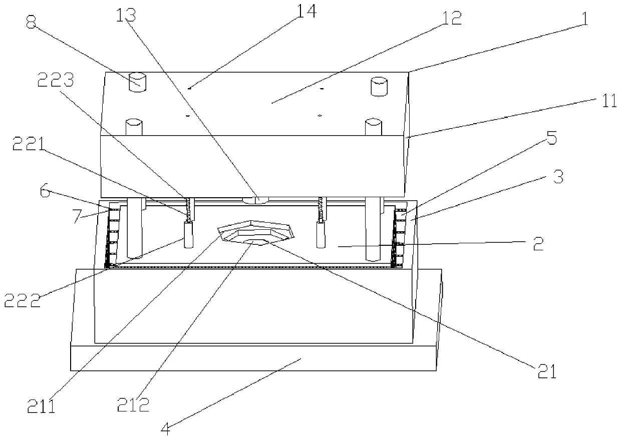 Positioning and punching mold of automobile part