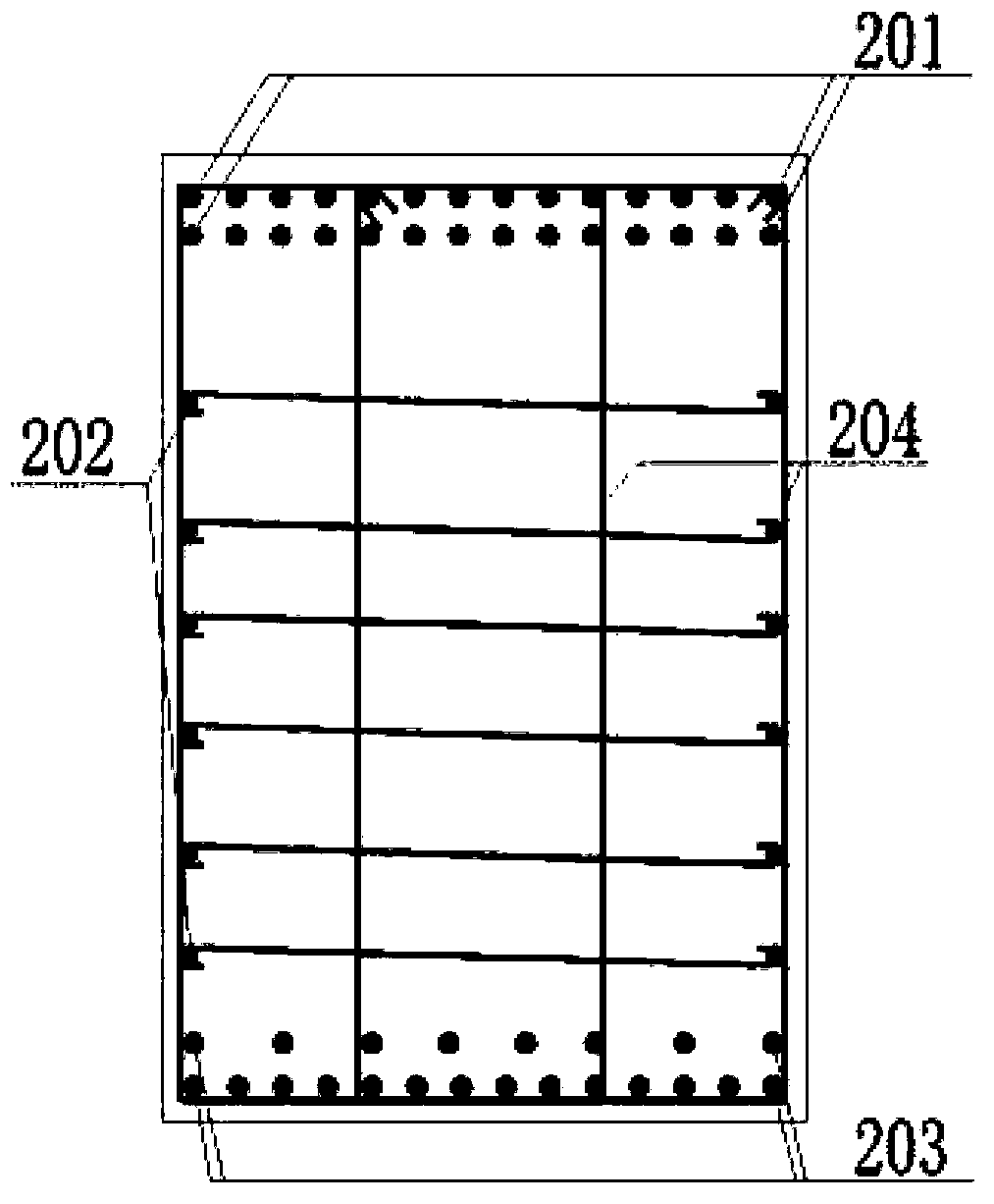 Top layer joint connecting structure of concrete-filled steel tubular column and reinforced concrete beams