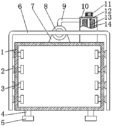 Automatic-dedusting communication box