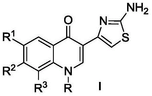 Quinolone thiazole compound and preparation method and application thereof