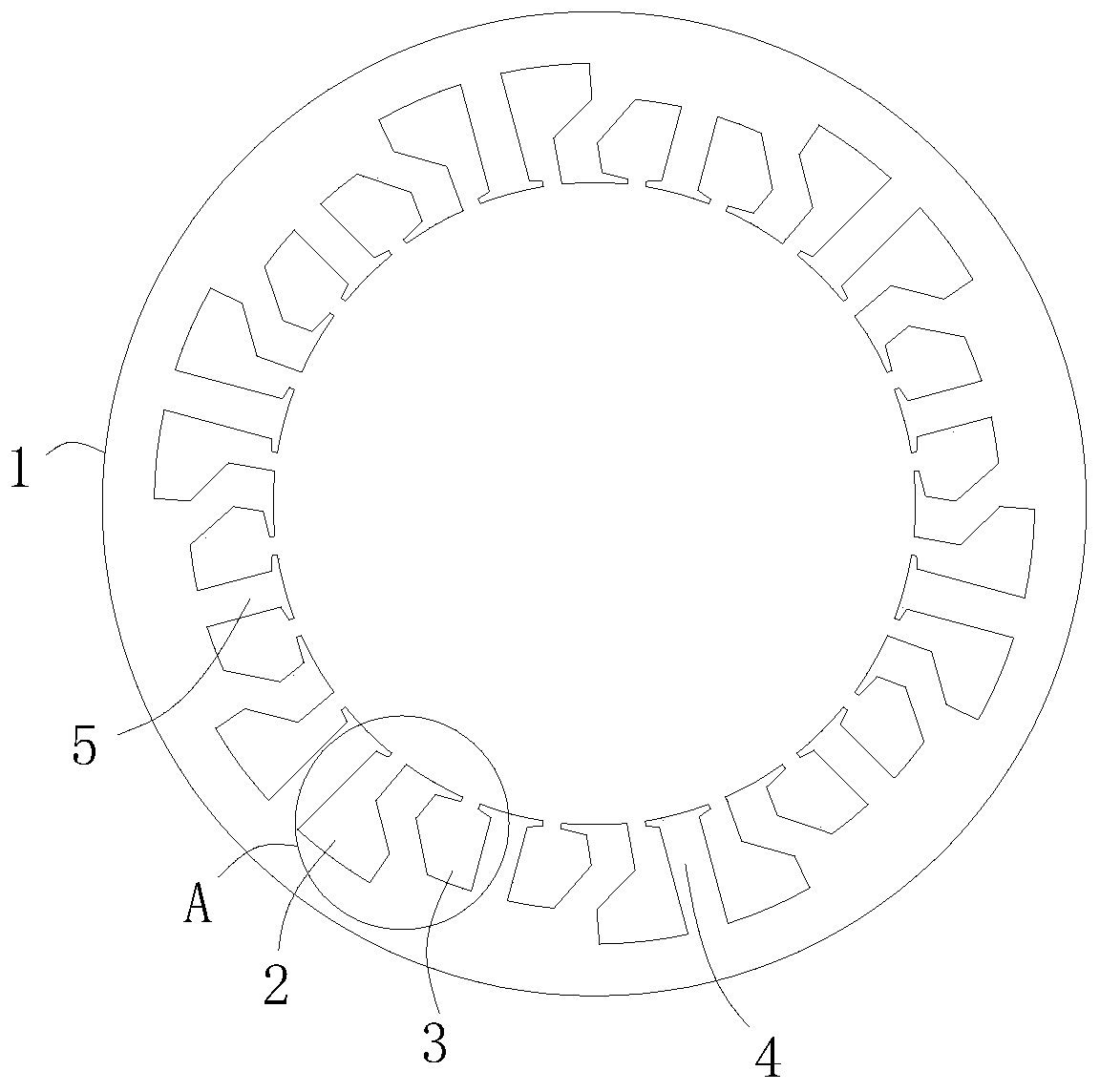 Special-shaped groove stator punching sheet of motor