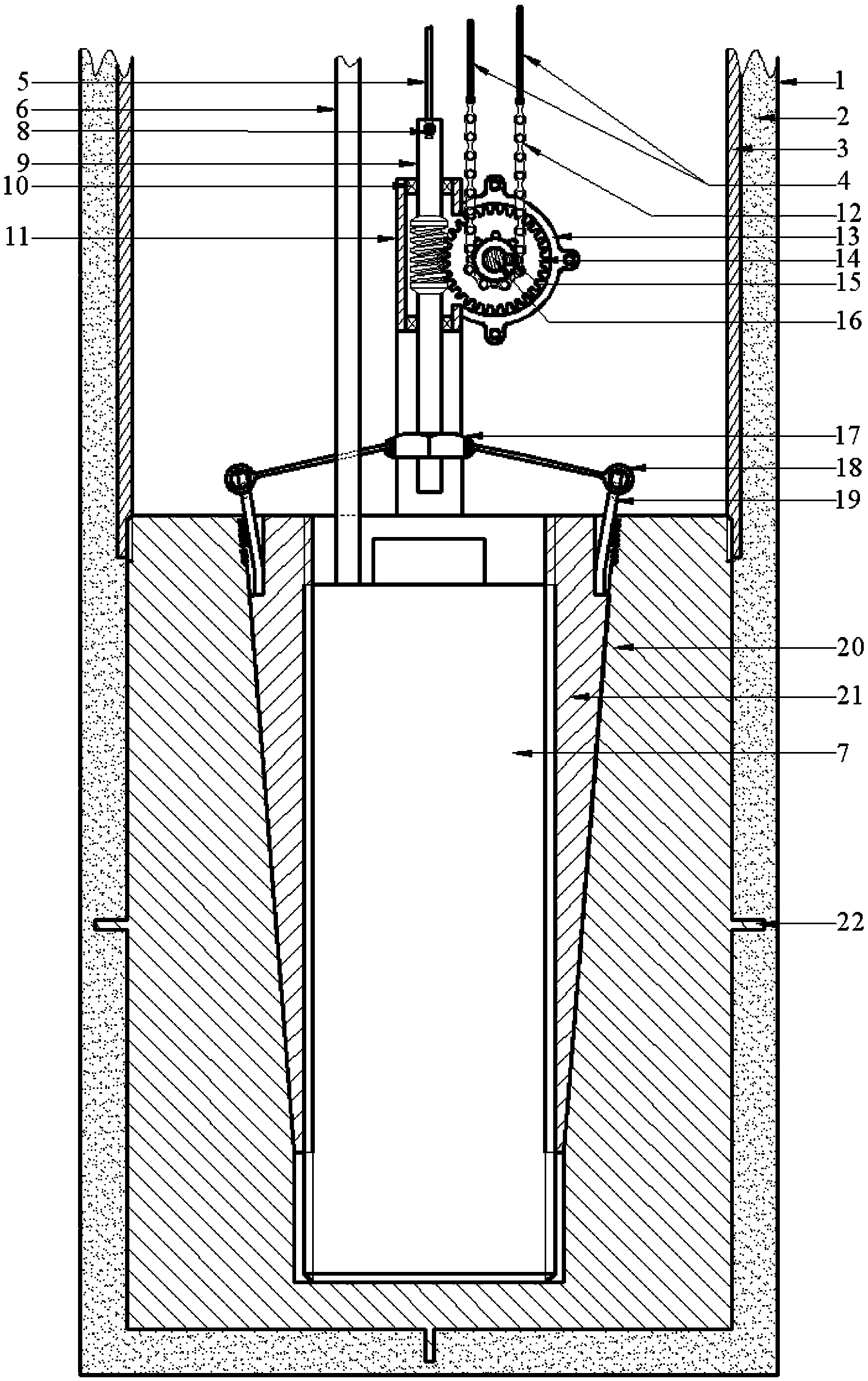 Device for mounting and recovering slight-shock three-dimensional sensor in all-dimensional deep hole of cataclastic rock mass