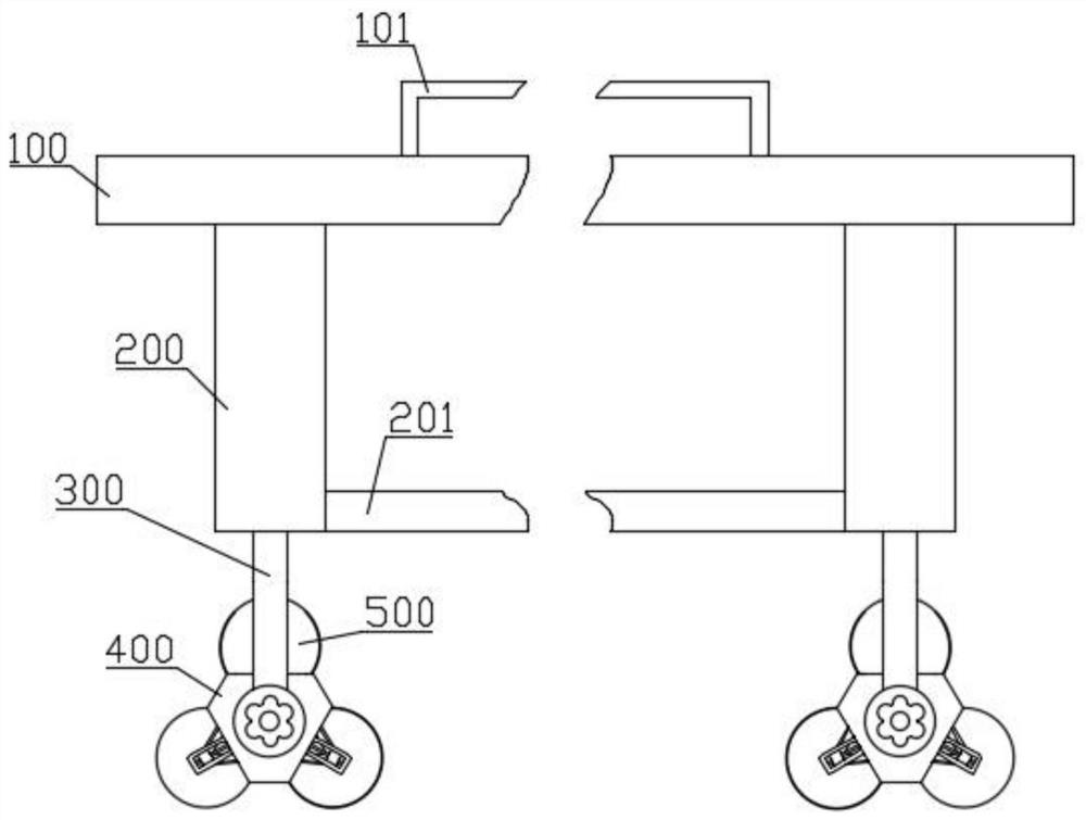 An electric manned stair stretcher with easy wheel base adjustment