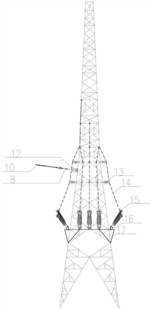 Wiring method for erecting all-dielectric self-supporting optical cable based on double angle steel main material iron tower