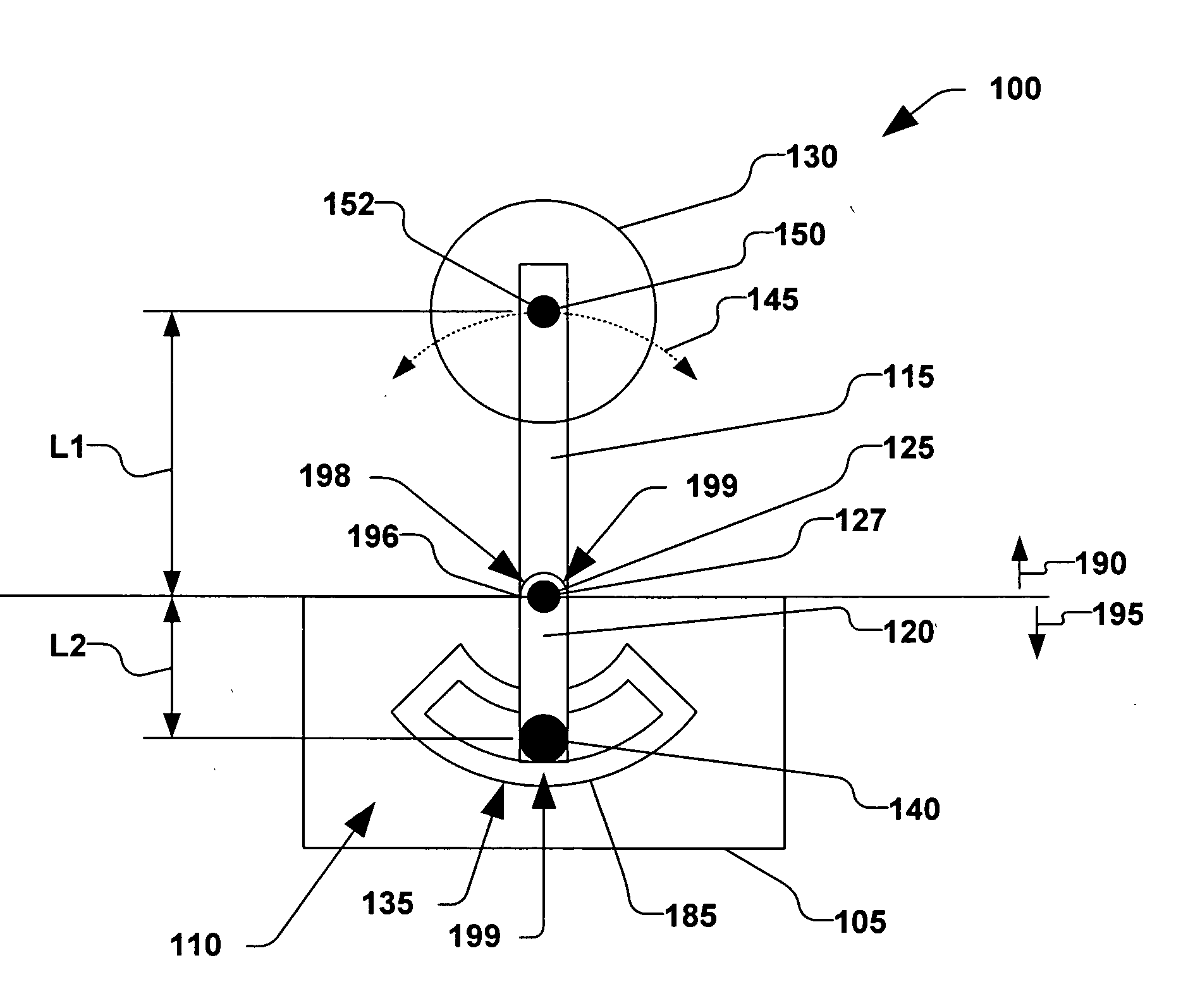 Mechanical oscillator for wafer scan with spot beam