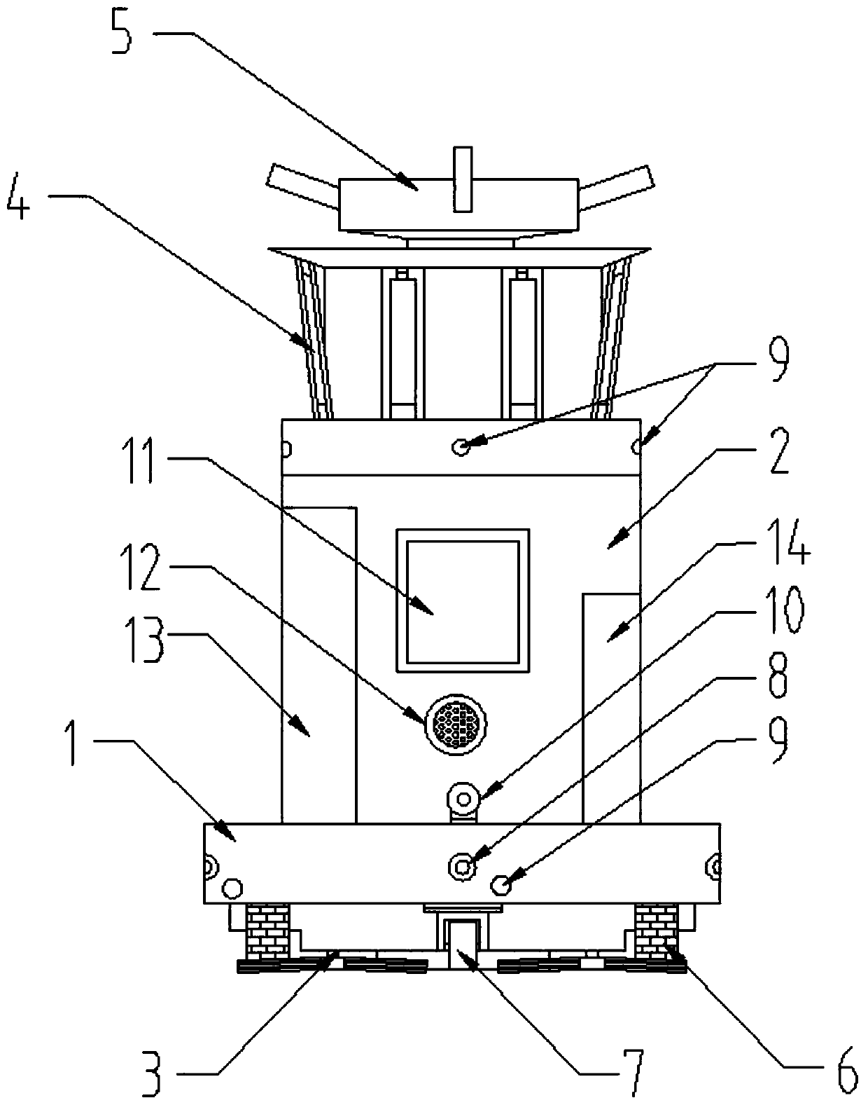 Disinfecting robot with sweeping function