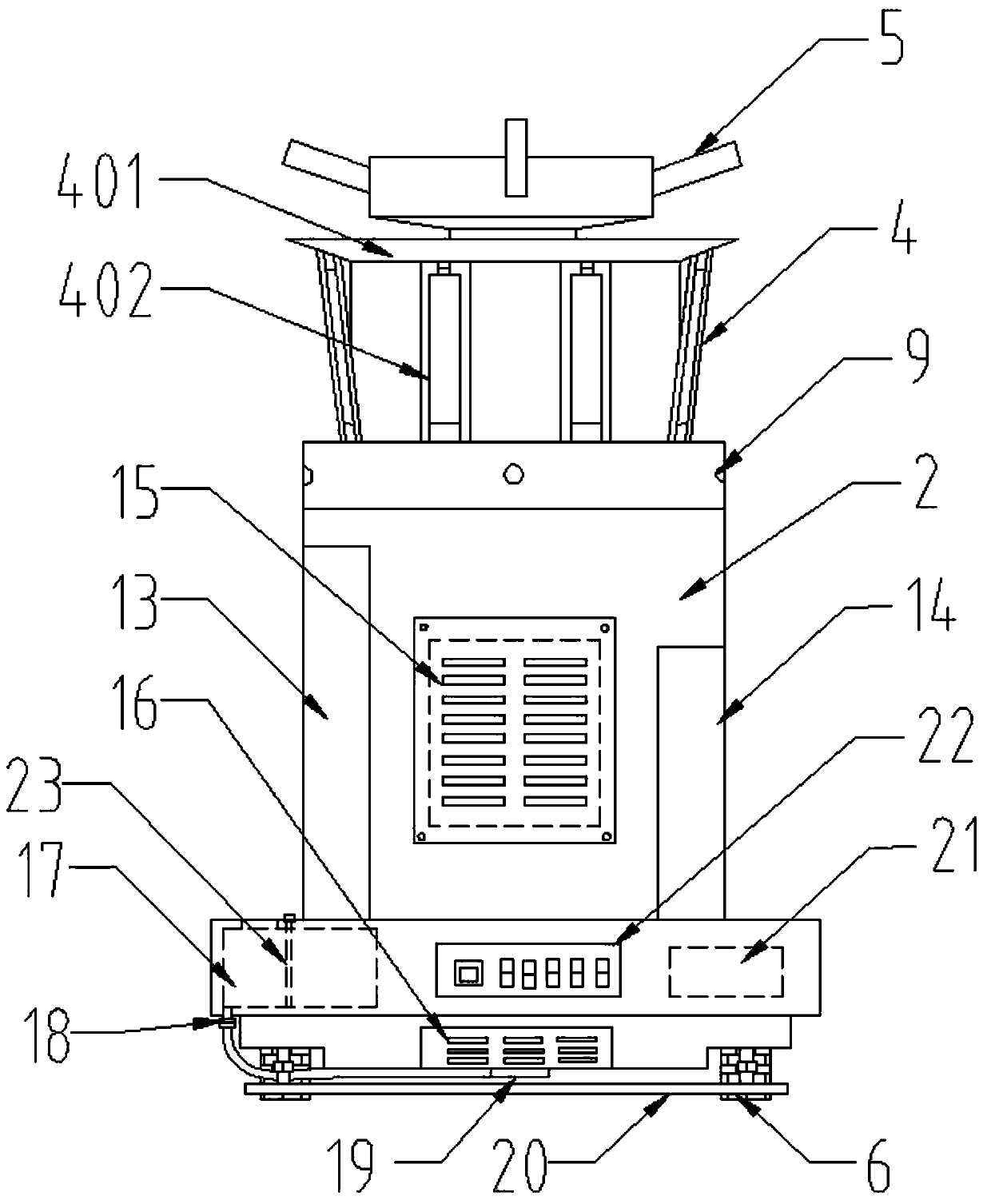 Disinfecting robot with sweeping function