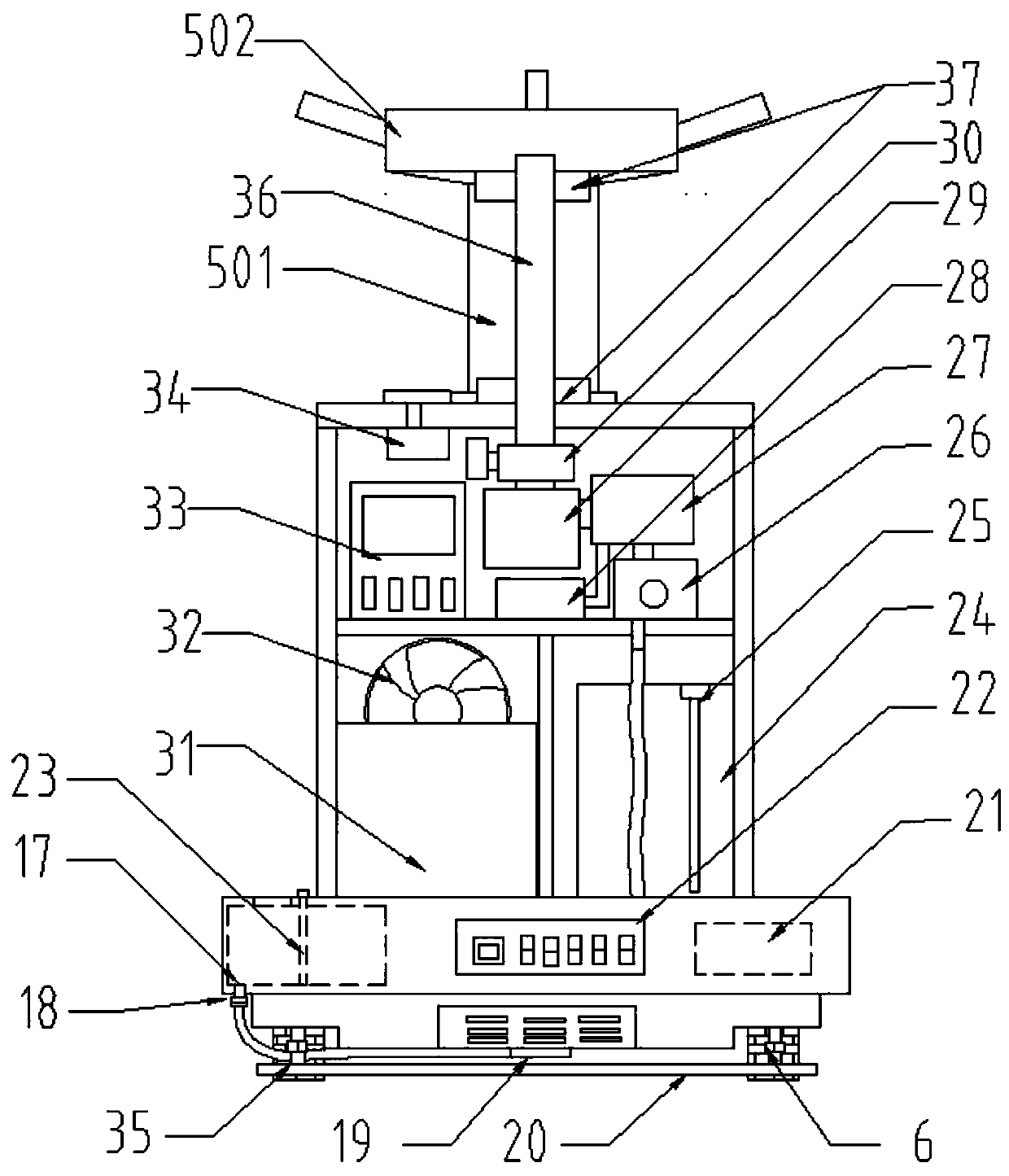 Disinfecting robot with sweeping function