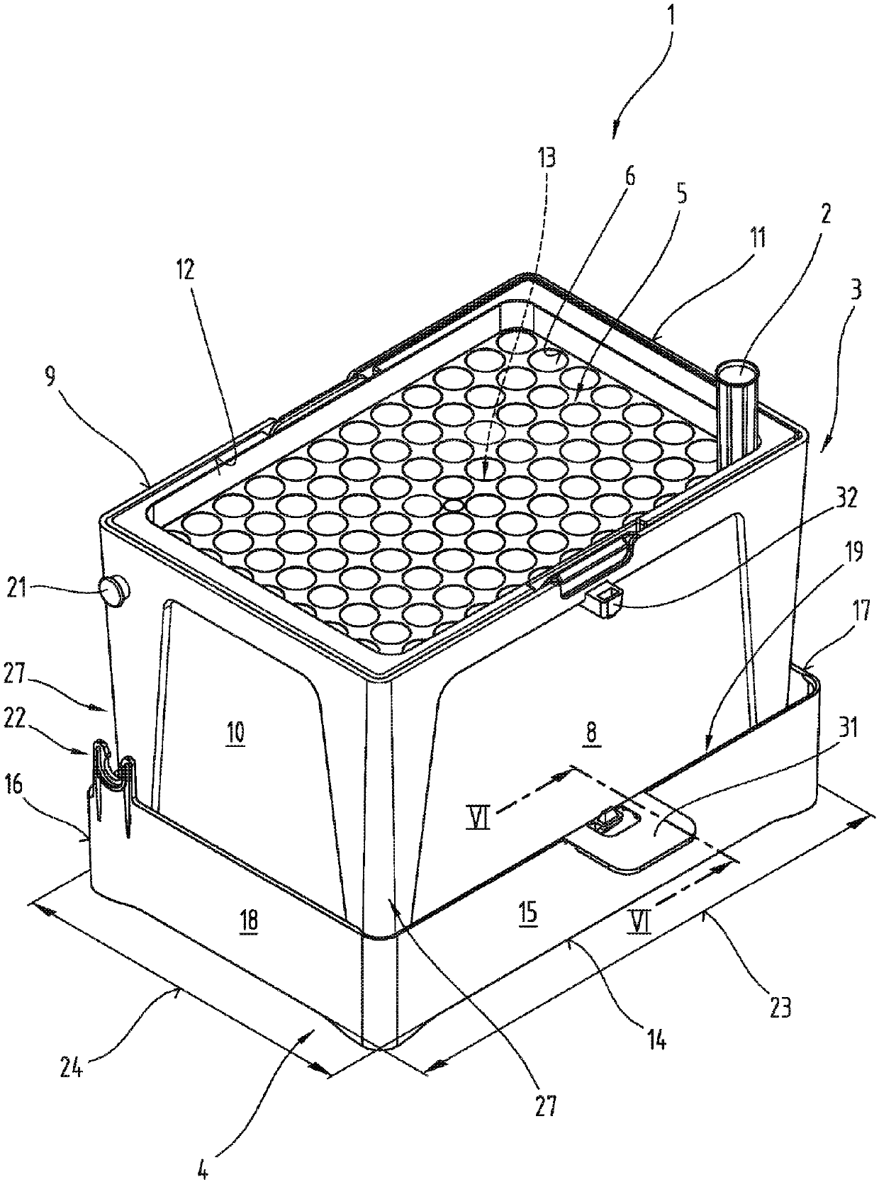 Pipette-tip-accommodating container and method for providing the same