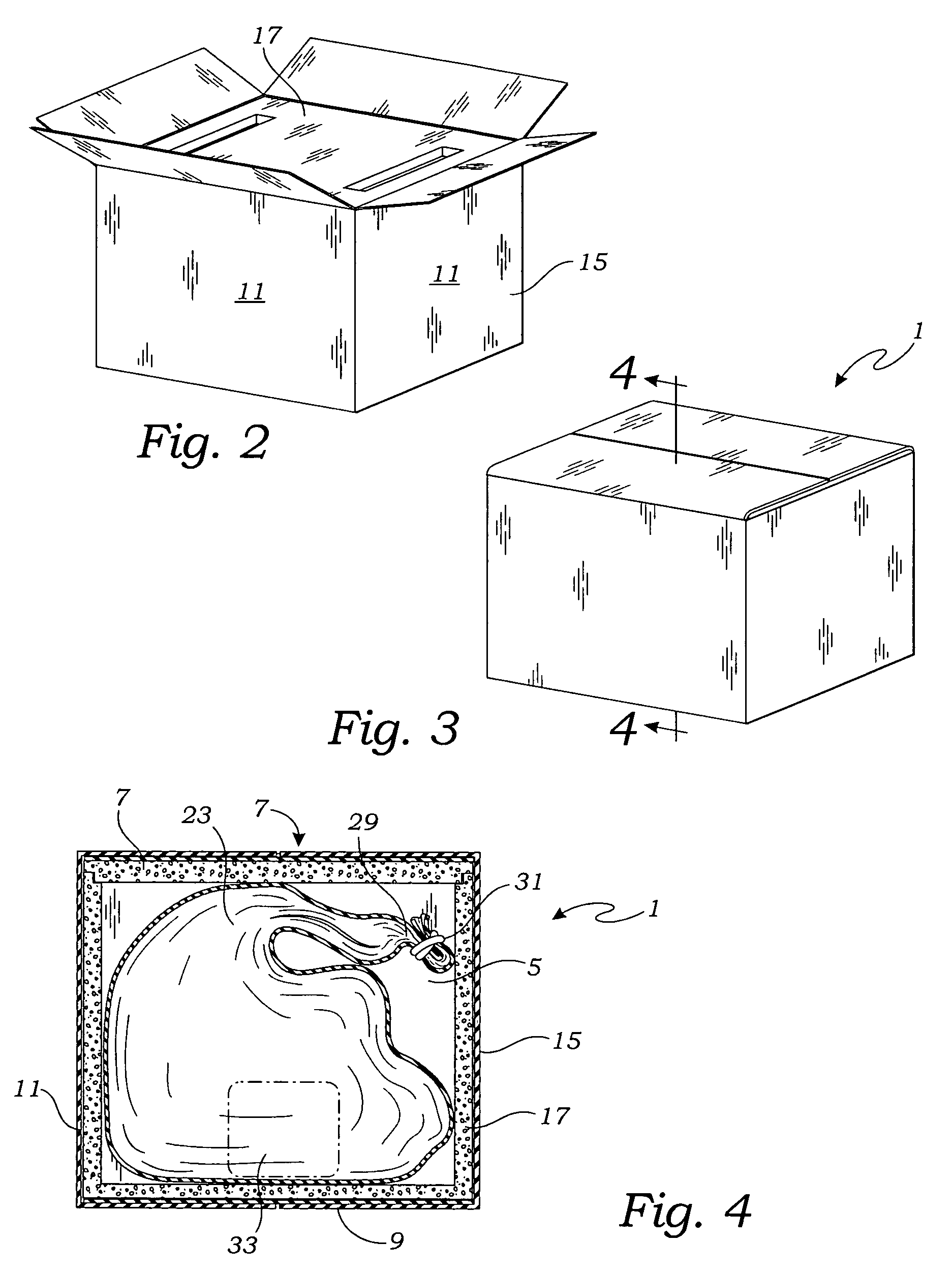 Method of shipping container with expanding bag