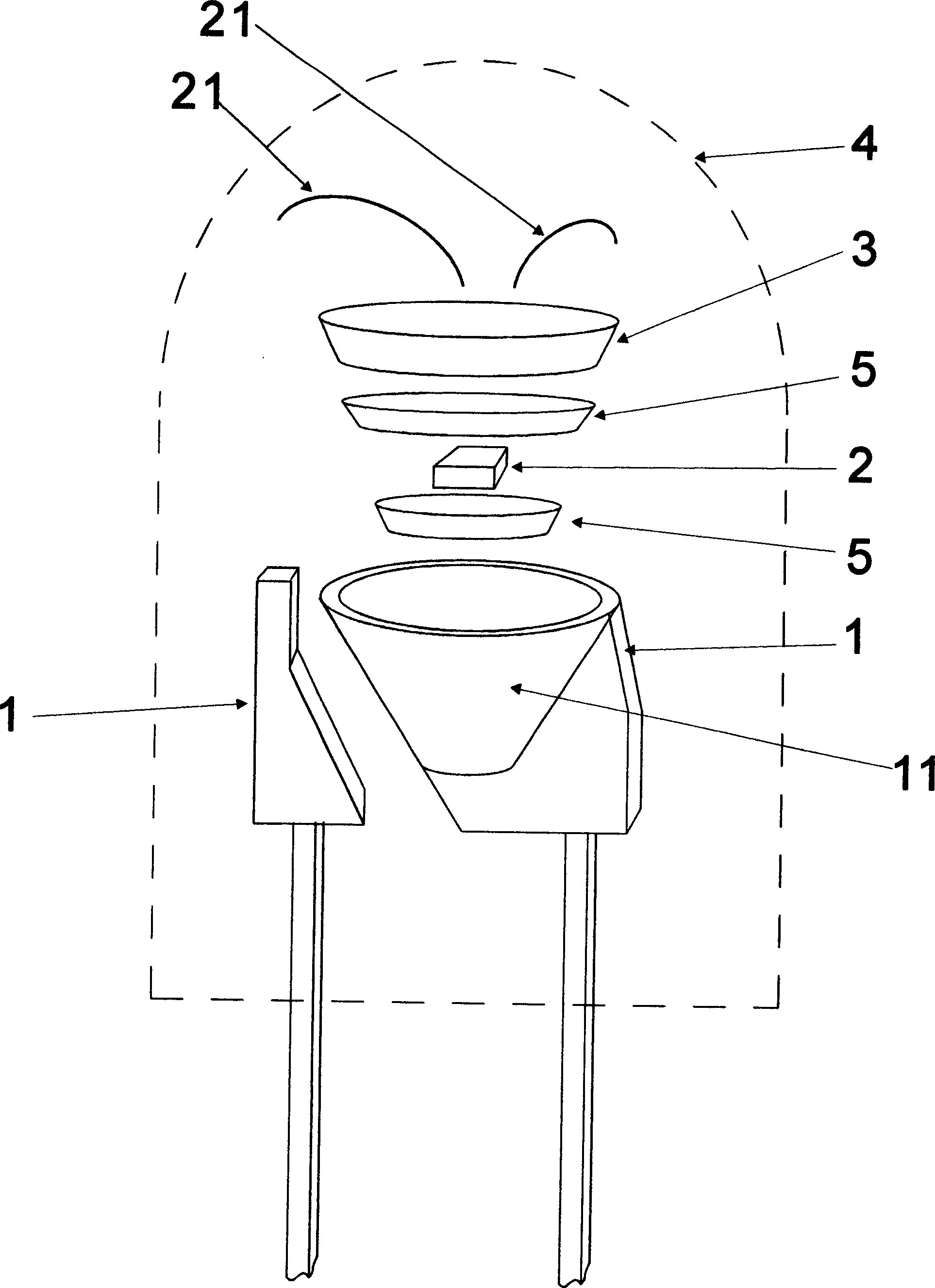 White light LED package radiating structure