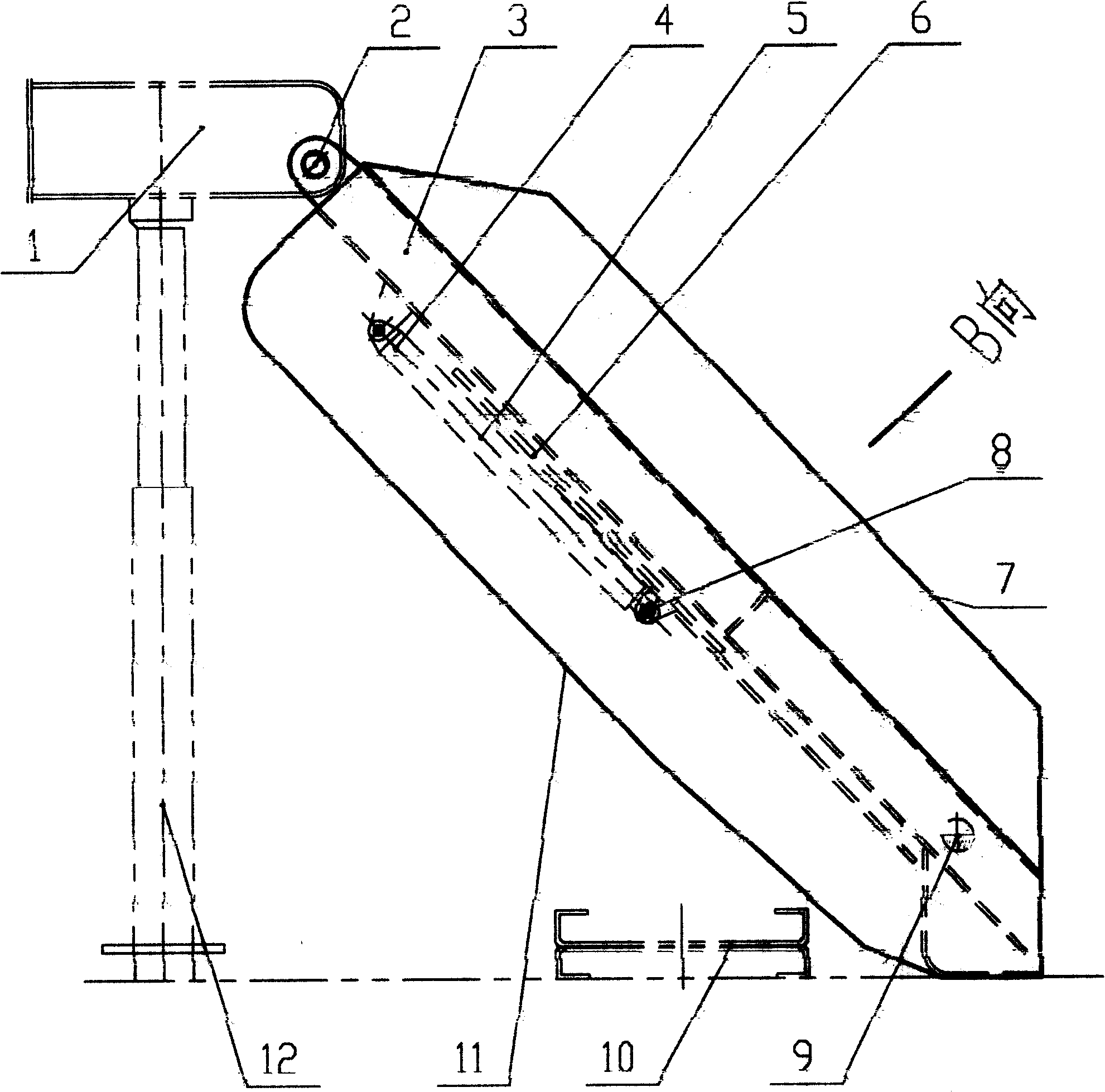 Hydraulic support tail beam