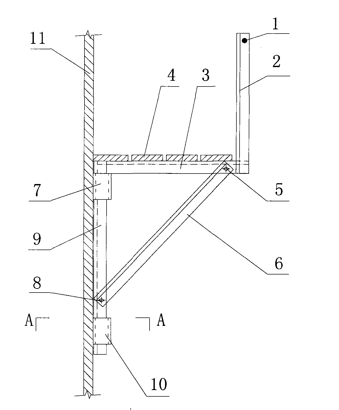 Method for making removable job platform for coal gas discharging chimney