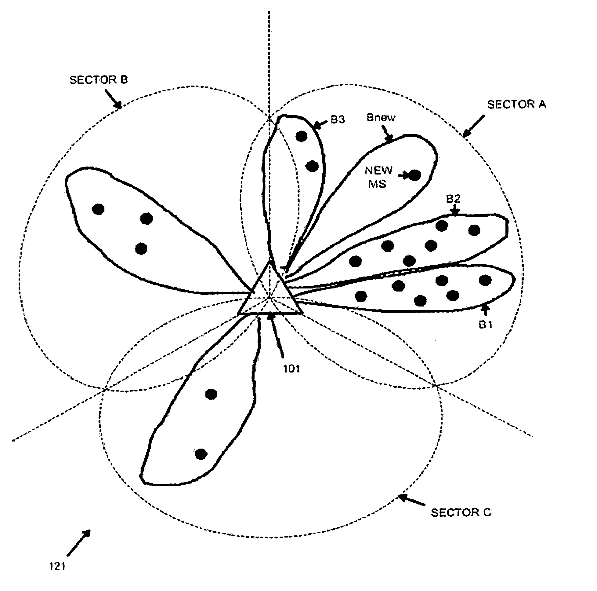 Apparatus and method for allocating walsh codes to mobile stations in an adaptive antenna array wireless network