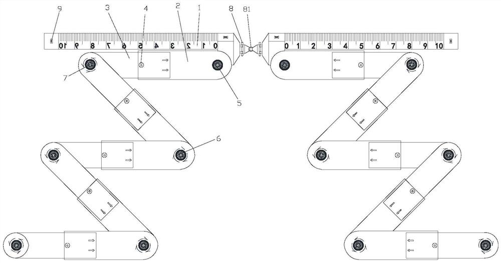 Telescopic folding type rapid positioning and punching auxiliary device