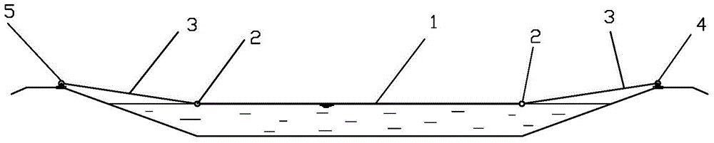 An installation method of water surface floating body evaporation control system under horizontal pulling state