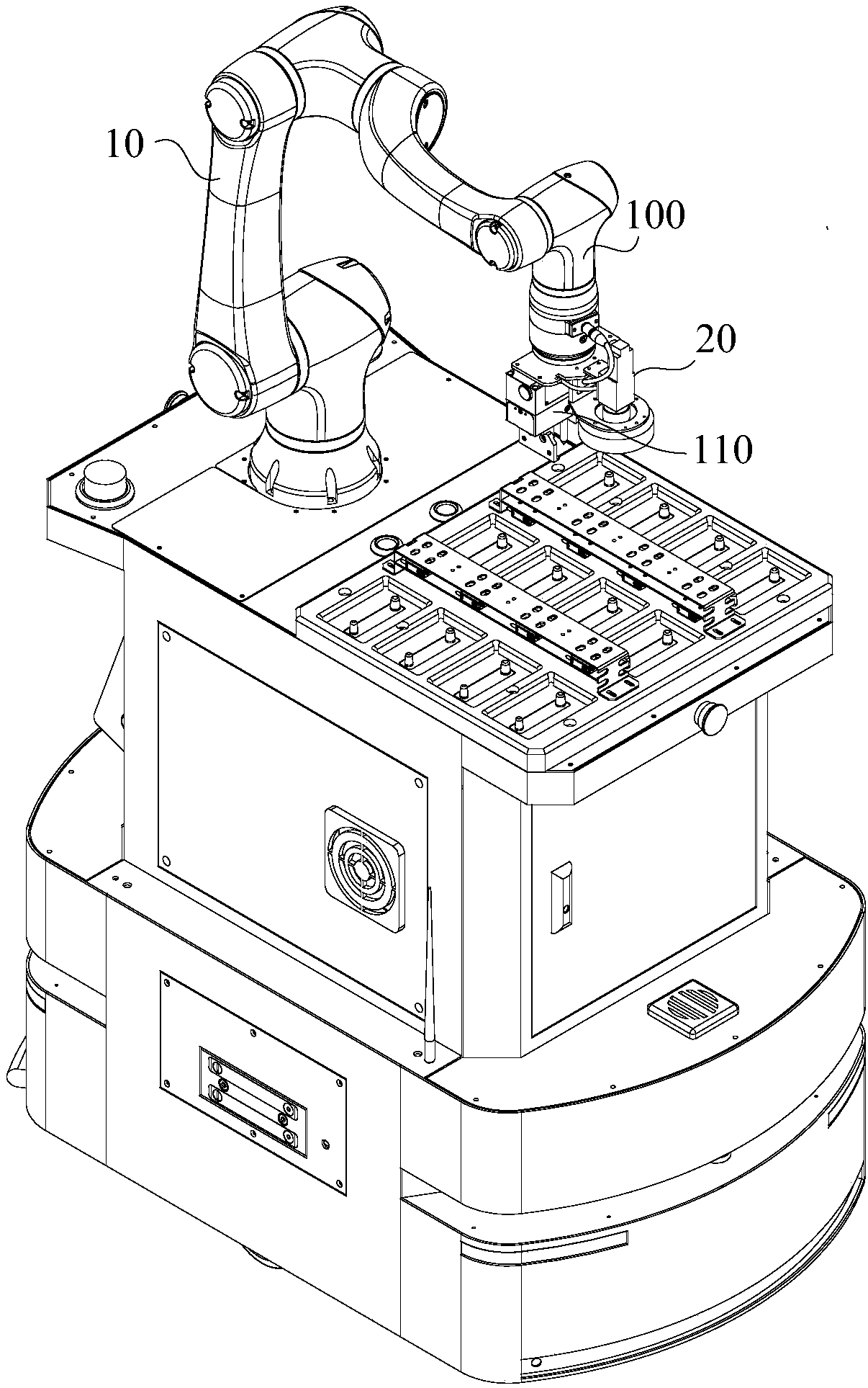 Single-camera hand-eye calibration method of manipulator end