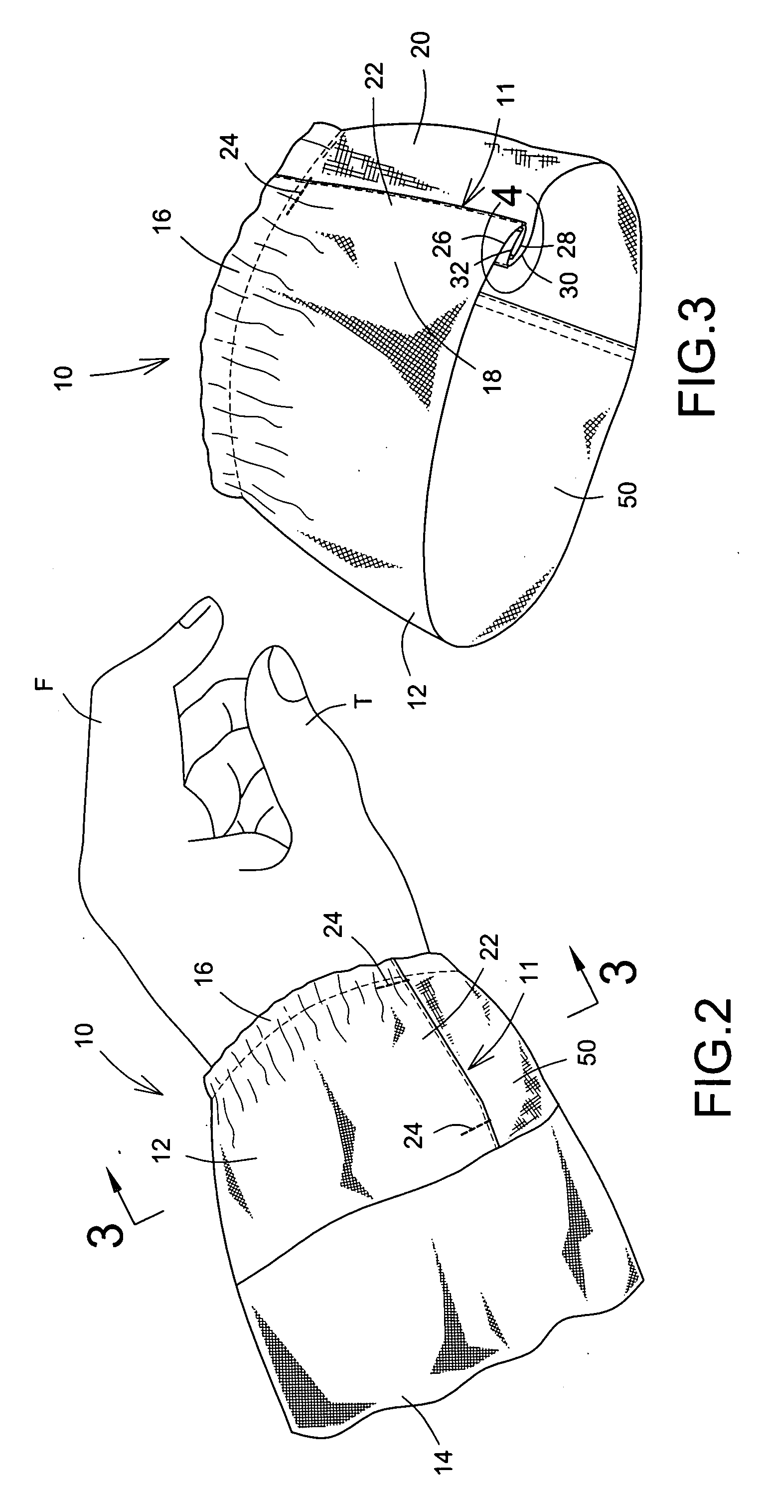 Garment element with an access opening