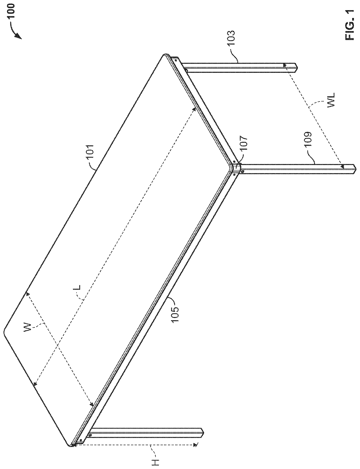 Folding table with increased seating space