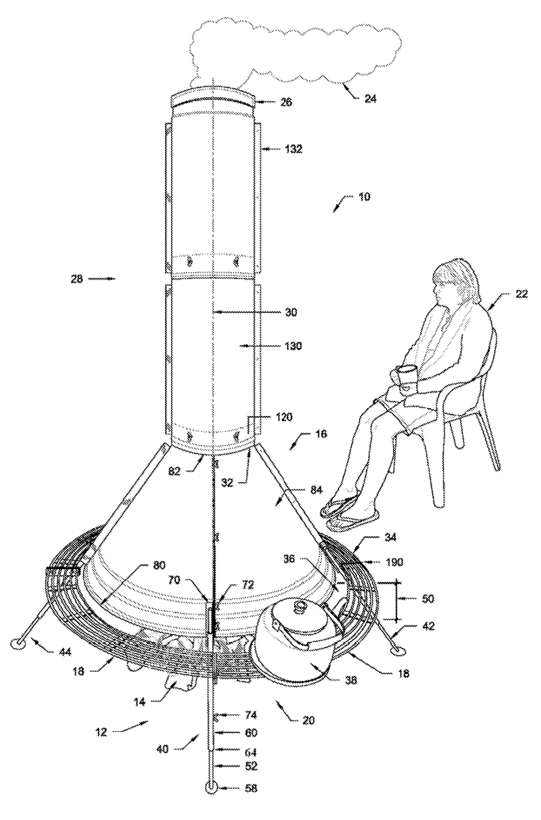 Portable campfire chimney